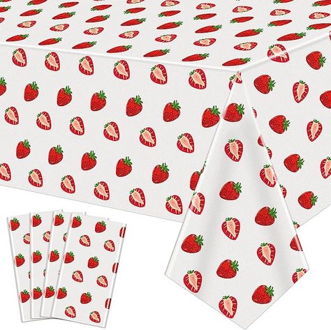 Strawberry Shortcake Party Supplies, Summer Fruit Party, Strawberry Theme Party, Strawberry Table, Sweet One Birthday, Strawberry Theme, Berry First Birthday, Strawberry Shortcake Party, Strawberry Baby