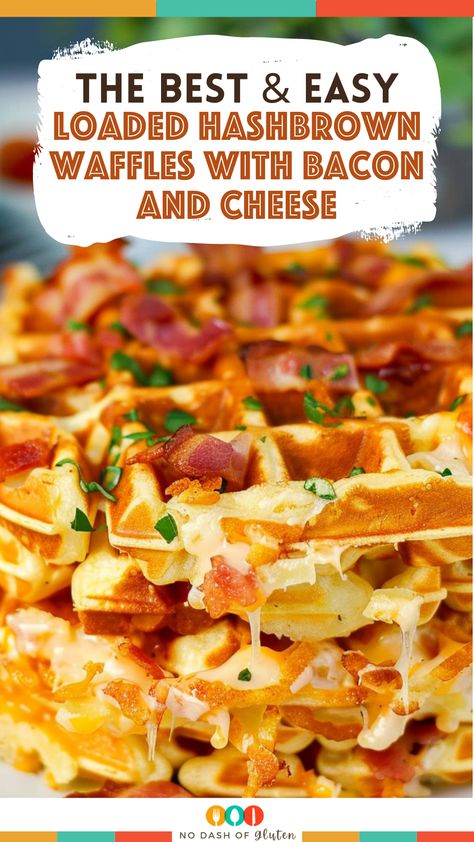 Best Hashbrown Recipe, Waffle Hashbrowns Recipe, Breakfast With Bacon Ideas, Bacon Waffles Recipe, Savory Waffle Iron Recipes, Recipes Using Hashbrown Patties, Waffle Recipe Savory, Recipes Using Frozen Waffles, Savory Waffle Recipe Dinners