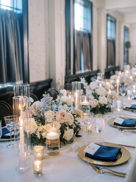 Floral runner with candles on head table. Sarah Lanette photography Head Table Wedding Decorations Candles, Head Table With Candles, Table With Candles And Flowers, Wedding Decorations Candles, Table With Candles, Head Table Wedding Decorations, Table Wedding Decorations, Candles And Flowers, Head Table Wedding