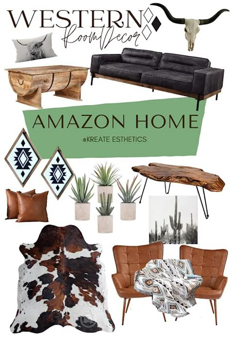 Southwest Decor Living Room, Western Boho Living Room, Living Room Western, Boho Western Living Room, Western Style Living Room, Western Farmhouse Decor, Amazon Home Must Haves, Modern Western Home Decor, Ranch Style Decor