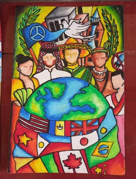 AP Nationalism Drawing, United Nations Poster Making, United Nations Drawing, Nationalism Poster, Poster Slogan Ideas, Peace Poster Drawing, Peace Poster Drawing Ideas, Design Paper Ideas, United Nations Poster