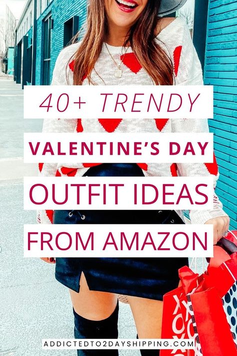 Make a statement this Valentine's Day with our Outfit Ideas from Amazon Fashion! Dive into the world of love-inspired looks, featuring red outfits that radiate romance. Discover the perfect ensemble to showcase your unique style and celebrate the day in fashion-forward flair. Womens Valentines Outfit, Women’s Valentine Outfit, Galentines Dinner Outfit, Valentines Office Outfit, Chic Valentines Day Outfit, Valentines Outfits For Women Dates, Valentine Outfits For Women Dates Casual, Valentines Sweater Outfit, Cute Casual Valentine's Day Outfits