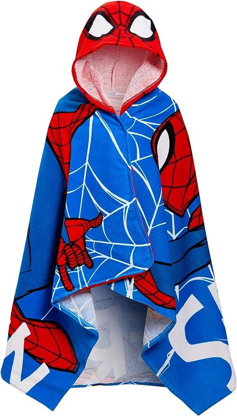 Spider-Man Hooded Towel 100% Cotton Dress Up Avengers Poncho Kids Bath Beach Towel Swimming Wrap Boys Changing Robe : Amazon.co.uk: Home & Kitchen Every Spider Man, Towel Poncho, Swimming Bath, Man Dress, Avengers Characters, Marvel Merchandise, Poncho Wrap, Hooded Poncho, Kids Beach Towels