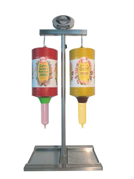 Sauce Dispenser Product Gallery - The Sausage Man Ketchup Dispenser Ideas, Sausage Man, Fries Packaging, Container Coffee Shop, Dog Holder, Hot Dog Roller, Sauce Dispenser, Hot Dog Sauce, Bread Pastry