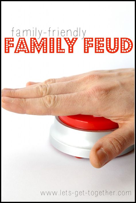 Family-Friendly (G-rated!) Family Feud - readyt-to-print question lists for a DIY gameshow! #familyfeud #familyfun #gameshow Family Feud Game, Games Outdoor, Reunion Games, Family Reunion Games, Youth Group Games, Family Fun Night, Family Home Evening, Family Fun Games, Family Feud