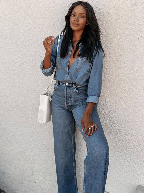 Vanessa Oblinsky, Looks Total Jeans, Looks Jeans, Canadian Tuxedo, Look Jean, French Women Style, Style Casual Chic, California Outfits, Effortlessly Chic Outfits