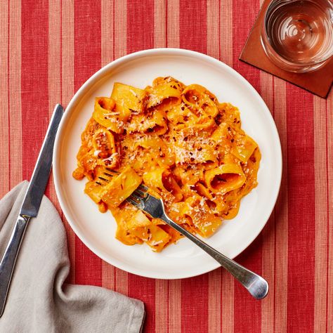 Creamy Pumpkin Pasta Recipe | Bon Appétit Creamy Pumpkin Pasta, Pumpkin Pasta Recipe, Free Noodles, Maple Roasted Carrots, Sunday Cooking, Pumpkin Pasta Sauce, Baked Squash, Pumpkin Sauce, Pumpkin Pasta