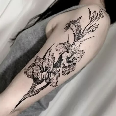 Gladiolus Flower Tattoos, Pansy Tattoo, Iris Flower Tattoo, Gladiolus Tattoo, Daffodil Tattoo, Iris Tattoo, Flower Tattoo Meanings, Gladiolus Flower, Men's Fashion Tips