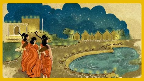 What is Diwali? Ram Sita Return To Ayodhya Diwali, Ram Returns To Ayodhya Diwali, Ganpati Sketch, History Of Diwali, Diwali Pics, Sree Ram, Sita Photo, Diwali Painting, Earth Day Drawing