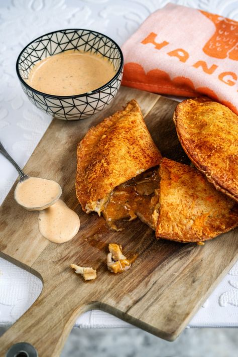 Make copycat Taco Bell Cheesy Chicken Crispanada in your Air Fryer using my easy recipe! Crisp shell and creamy, cheesy melty chicken filling. Chicken Crispanada, Chicken Crispitos Recipe, Chicken Crispitos, Crispitos Recipe, Chicken Empanada Recipe, Chicken Chalupa, Air Fryer Cheese, Chicken Chimichanga, Taco Bell Copycat