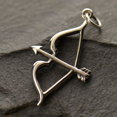 Bow and Arrow Charm - Silver Plated Bronze DISCONTINUED VSA1182 -BZ-SVP-CHRM Silver Bow And Arrow, Mushroom Jewelry, Cupids Arrow, Cowboys And Indians, Bow And Arrow, Bow Arrows, Silver Bow, Cow Boy, Sterling Silver Charm