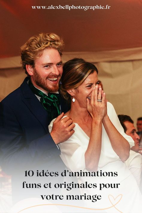 Découvrez 10 animations et jeux de mariage fun et originaux !  Ces animations amusantes ajouteront une touche de divertissement à votre   mariage. Que vous organisiez un mariage boheme, coloré ou nature chic, ces jeux conviennent à tous les invités. Boho Wedding, Wedding Party, Weddings, Organisation