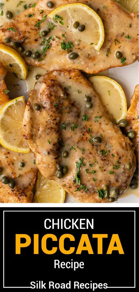 Chicken Piccata Easy, Capers Recipe, Piccata Recipe, Chicken Piccata Recipe, Homemade Flatbread, Poultry Dishes, Pan Sauce, Pan Fried Chicken, Drink Inspiration