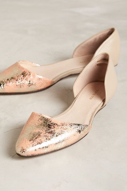 met d'orsay flats / anthropologie Flat Shoes Outfit, Trending Womens Shoes, Shoe Wardrobe, Look Formal, Beautiful Heels, Summer Flats, Shoe Fits, Metallic Pink, Womens Shoes High Heels