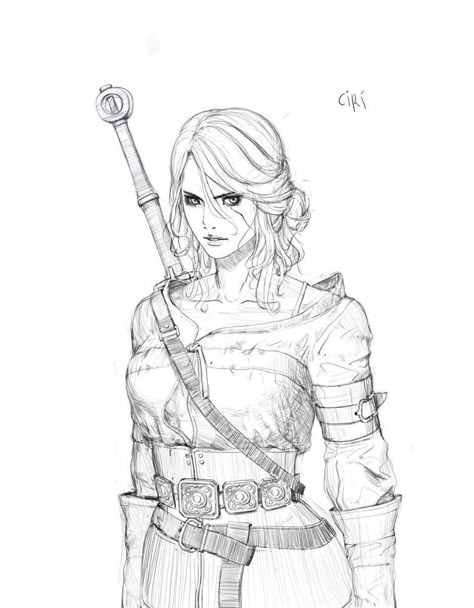 Witcher 3, Ciri by Hyunwook Chun Ciri Witcher, Sif Dark Souls, Witcher Wallpaper, Drawing Hairstyles, The Witcher Books, Witcher Art, Witcher 3, The Witcher 3, The Witcher