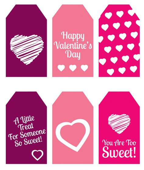 These free printable gift tags are so stinkin' cute! Perfect for Valentine's Day. To From Gift Tags Free Printables, Valentines Day Tags Printable Free, Free Printable Valentines Tags, Valentines Candy Gifts, Valentines Tags, Valentine Template, Gift Bags For Boyfriend, Printable Valentines Day Cards, Valentines Gift Tags