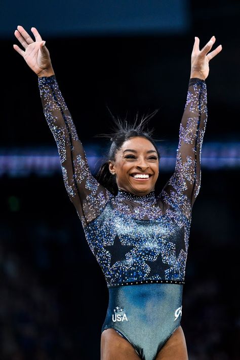 Simone Biles’ 1st Team USA Uniform Was Sheer, Bedazzled, & $3,000 Team Usa Gymnastics, Gymnastics Routines, Gymnastics Costumes, Team Usa Olympics, American Athletes, Gymnastics Photos, Usa Gymnastics, Tank Leotard, Gymnastics Pictures