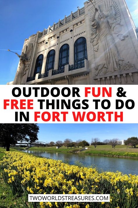 Here's your guide to the best fun and free things to di in Fort Worth that are outdoorsy. | things to do in fort worth | fort worth texas | fun things to do in fort worth | free things to do in fort worth texas | free things to do in dallas fort worth | fun things to do in dallas fort worth | trinity trails fort worth | trinity river park fort worth | murals in fort worth | hiking trails fort worth | fort worth day trip | fun things to do in north texas | things to do north texas | texas travel Trinity River Fort Worth, Fort Worth Water Gardens, Texas Things, Trip Destinations, Chasing Waterfalls, Travel France, Senior Trip, Vacation Usa, River Park