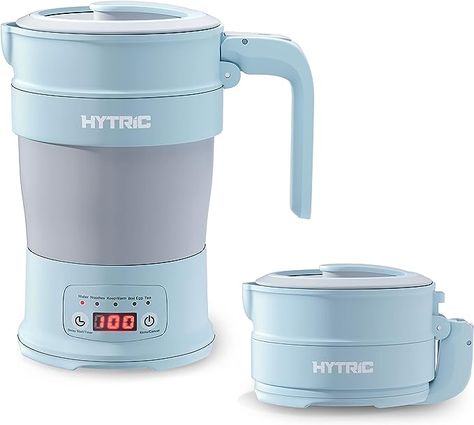 Amazon.com: HYTRIC Travel Electric Kettle, 700ML Foldable Small Electric Kettle BPA-Free, Portable Electric Kettle with Multifunctional Panel, Collapsible Hot Water Kettle with Keep Warm & Delay Start, 110V Blue: Home & Kitchen Water Noodles, Mini Appliances, Hot Water Kettle, Travel Kettle, Noodle Maker, Water Boiler, Water Kettle, Travel Lover, Tea Kettle