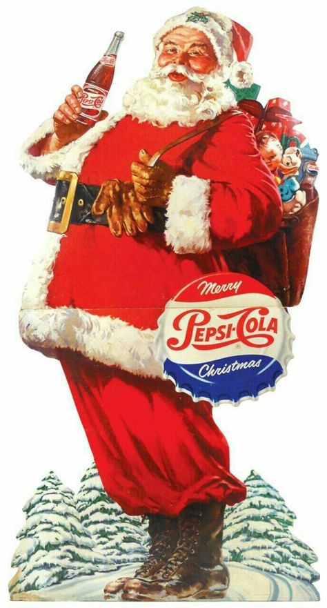 Vintage Pepsi Advertising With Santa Claus (1950) Coke Santa, Pepsi Vintage, Santa Klaus, Christmas Advertising, Coca Cola Santa, Coca Cola Christmas, Vintage Christmas Images, Vintage Coca Cola, Christmas Ad