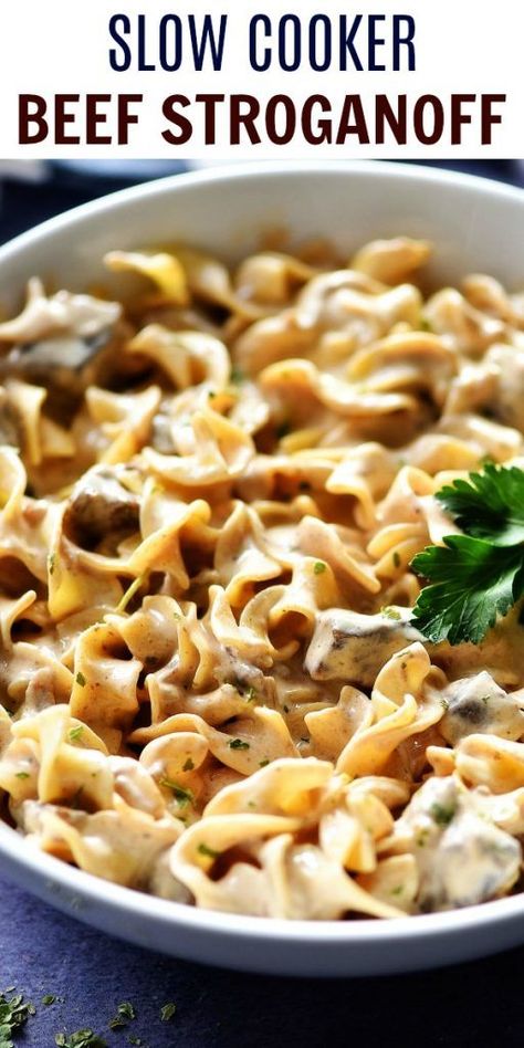 Crock Pot Stroganoff, Life In The Lofthouse, Beef Stroganoff Crockpot, Slow Cooker Beef Stroganoff, Stroganoff Recipe, Crockpot Recipes Beef, Beef And Noodles, Beef Stroganoff, Healthy Crockpot