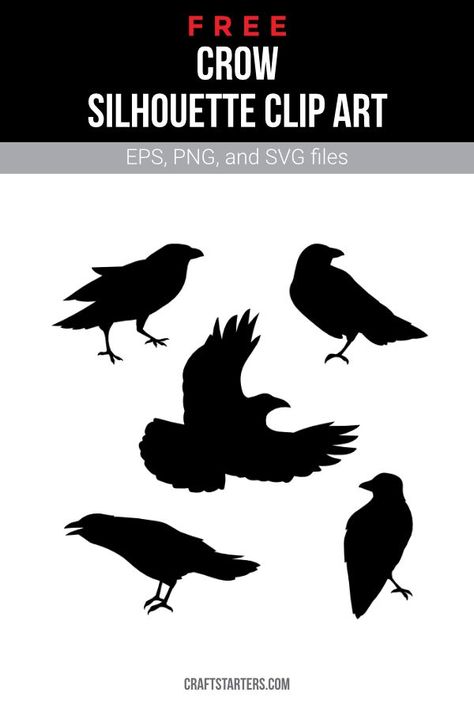 Crow Silhouette, Silhouette Clip Art, Printable Scrapbook Paper, Silhouette Free, Png Transparent, Scrapbook Paper, Free Printable, Clip Art, Illustrations