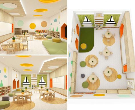 Kindergarten Furniture, Nature And Environment, Kindergarten Interior, Preschool Furniture, Preschool Designs, Classroom Interior, Design Hall, Daycare Design, Environment Protection