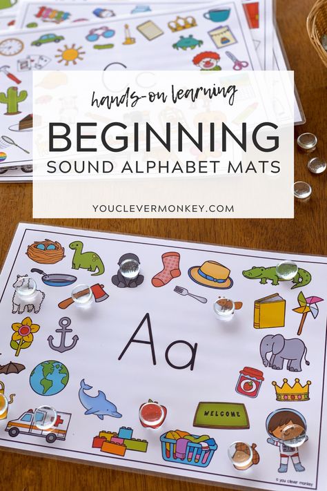 Teaching Initial Sounds, Letter Sound Centers Kindergarten, Letters And Sounds Activities Preschool, Letter Focus Activities, Letter Sound Centers, Letter Sound Activities Preschool Fun, Alphabet Movement Activities, Letter Sound Correspondence Activities, Kindergarten Letter Sound Activities