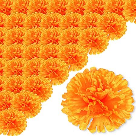 KALNUR 30 Pcs Artificial Marigold Flowers, Marigold Garland, Silk Cloth Marigolds Decoration Set Orange Carnation Flowers Decorations Set - Artificial Marigold FlowersKALNUR 30 Pcs Artificial Marigold Flowers, Marigold Garland, Silk Cloth Marigolds Decoration Set Orange Carnation Flowers Decorations Set… Book Of Life Party, Marigold Decor, Marigold Garland, Garland Making, How To Make Garland, Day Of The Dead Party, Marigold Flowers, Marigold Flower, Altar Decorations