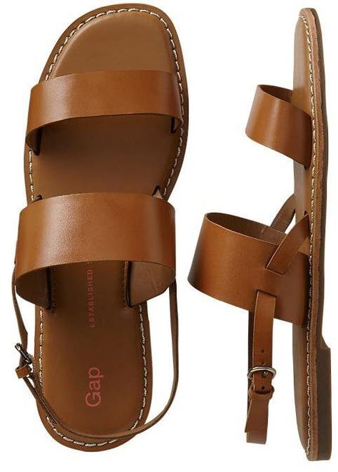 Pin for Later: These Summer Sales Deliver Shoes For Every Girl — Pinkie Swear! Gap Flat Sandals Cognac Sandals, Everyday Sandals, Simple Summer, Summer Sandals, Crazy Shoes, Comfortable Sandals, Shoe Obsession, Pretty Shoes, Beautiful Life