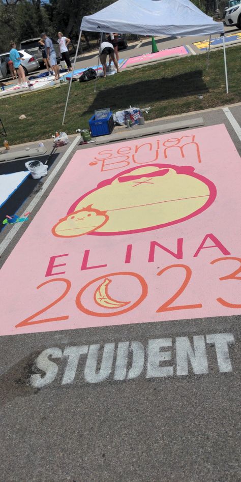 Tiffany And Co Parking Spot, Senior Bum Parking Spot, Painted Parking Lot Spots, Senior Parking Spaces Best Friends, Senior Parking Spaces Preppy, Morgan Wallen Senior Parking Spot, Fun Senior Things To Do, Senior Parking Spaces Aesthetic, Painted Senior Parking Spot Ideas