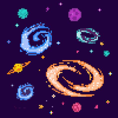 Pixel Space Art, Space Pixel Art, Space Core, Pixel Galaxy, Idle Game, Computer Class, 8bit Art, Cool Pixel Art, Space Games