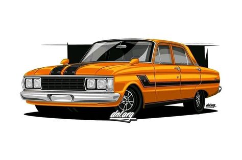 Ford Falcon Dibujo, Falcon Design, Ford Falcon, Car Cartoon, Car Art, Art Cars, Hot Rods, Cali, Old School