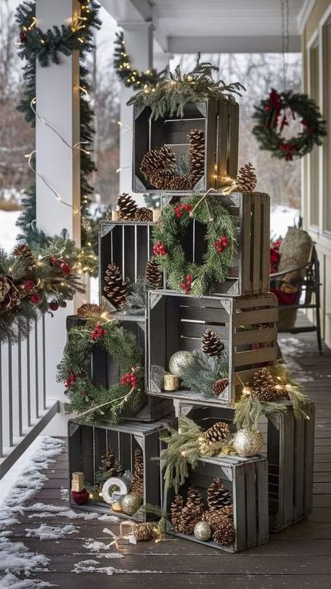 Christmas Stall Ideas, Christmas Store Displays, Ideas Decoracion Navidad, Christmas Market Stall, Christmas Stairs Decorations, Christmas Home Decorations, Christmas Booth, Photo Backdrop Christmas, Christmas Porch Decor Ideas