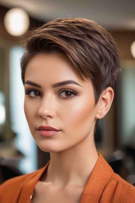 30 Chic & Modern Pixie Short Haircut Inspirations Short Pixie With Long Top, Short Pixie Haircut For Thick Hair, Short Straight Pixie Haircuts, Elegant Pixie Cut, Boy Haircut For Women, Thick Pixie Haircut, Womens Pixie Haircut, Pixie Straight Hair, Pixie Cut 2024