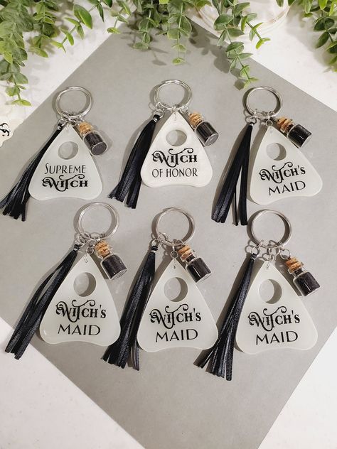 Witchy Maid Of Honor Proposal, Goth Wedding Party Favors, Halloween Wedding Proposal Ideas, Coven Bridesmaid Proposal, Goth Bridesmaid Gifts, Witch Bridal Party, Witch Bridesmaid Proposal, Witchy Bridesmaid Gifts, Gothic Wedding Favors For Guests