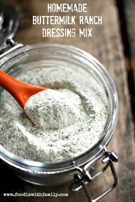 Make your own Buttermilk Ranch Dressing Mix for dressings and dips. No MSG. foodiewithfamily.com Ranch Dressing Mix Recipe, Healthy Homemade Ranch Dressing, Healthy Homemade Ranch, Homemade Ranch Dressing Mix, Dairy Free Ranch Dressing, Make Your Own Buttermilk, Homemade Ranch Seasoning, Buttermilk Ranch Dressing, Buttermilk Ranch