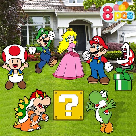 Mario Party Themed Birthday Party, Mario Luigi Birthday Party, Super Mario Party Decorations, Mario Theme Birthday, Mario Birthday Party Decorations, Mario Party Decorations, Super Mario Theme, Super Mario Brothers Birthday, Mario Brothers Birthday Party