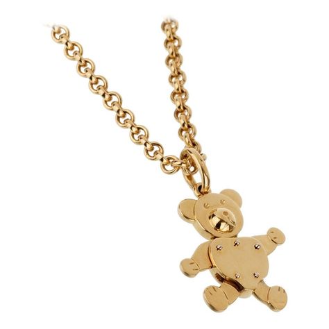 Teddy Bear Necklace, Sapphire Necklace Pendants, White Gold Pendant Necklace, White Gold Sapphire, Bear Pendant, Yellow Gold Necklace, Bear Necklace, Gold Long Necklace, Gold Cross Pendant