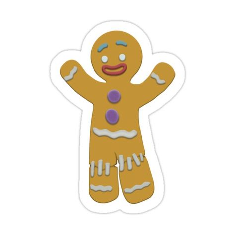 Gingerbread Man From Shrek, Gingerbread Man Shrek, Shrek Drawing, Shrek Character, Merry Christmas Sticker, The Gingerbread Man, Bookmarks Kids, Preschool Christmas, Christmas Drawing