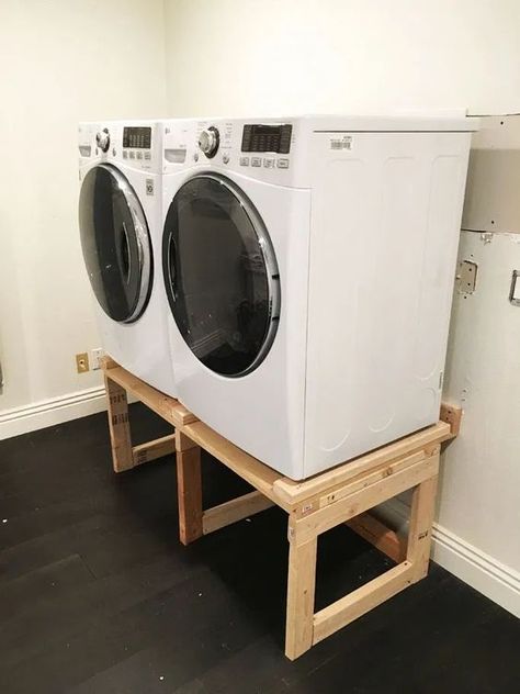 Raised Washer Dryer Laundry Room, Elevated Laundry Room Ideas, Laundry Room With Elevated Washer And Dryer, Cabinet On Top Of Washer And Dryer, Raise Laundry Machines, Elevated Washer Dryer, Laundry Room Elevated Washer And Dryer, Laundry Room Ideas Raised Washer Dryer, Elevated Laundry Washer And Dryer