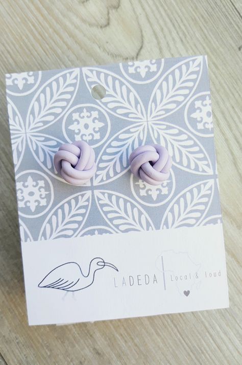 Polymer Clay Knots, Polymer Clay Knot Earrings Diy, Polymer Clay Knot, Diy Earring Cards, Clay Knot, Cercei Din Lut Polimeric, Polymer Clay Recipe, Polymer Clay Studs, Precious Metal Clay Jewelry