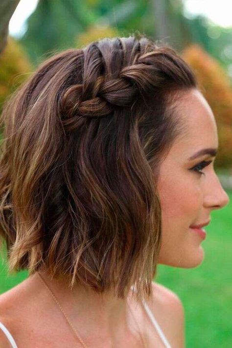 Side Braid Hairstyles, Hair Color Crazy, Cute Braided Hairstyles, Short Wedding Hair, Penteado Cabelo Curto, Cute Hairstyles For Short Hair, Hairstyles For Short Hair, Short Hair Styles Easy, Everyday Hairstyles