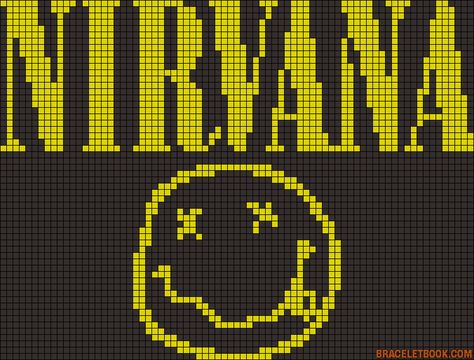 Nirvana Smile, Nirvana Logo, Smile Logo, Graph Crochet, Easy Pixel Art, Pixel Art Templates, 8bit Art, Pixel Drawing, Pixel Crochet