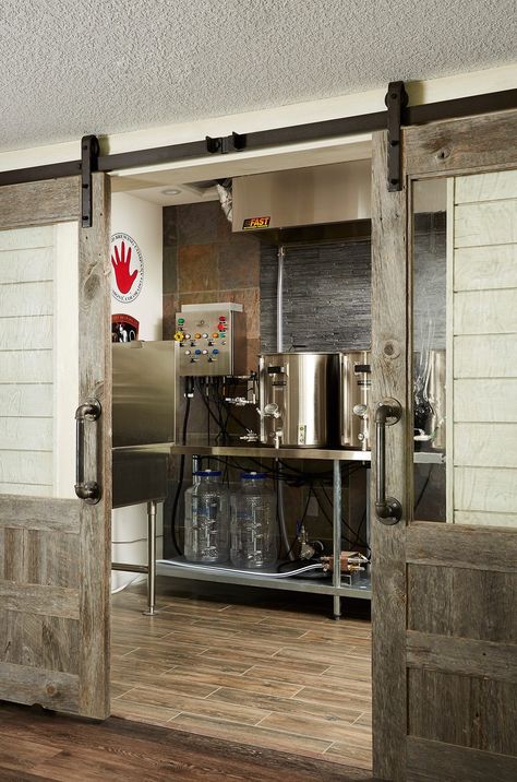 Home Brewery Design, Garage Brewery, Basement Brewery, Brew Room, Brew Bar, Brewery Design, Ship Lap, Home Brewery, Home Brew