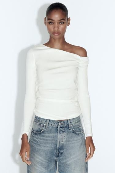 Women's Tops | ZARA Ireland Zara Fall, Fall Tops, Asymmetric Neckline, La Fashion, Tops Fall, Skorts, Zara Women, Shapewear, Women Collection