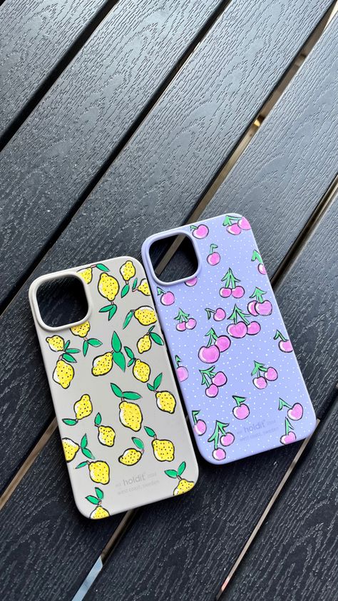 #artchallenge #art #iphonecaseart #cherries #lemons #posca #drawingideas #drawing #purple #yellow Posca Phone Case, Drawing Purple, Cover Ideas, Diy Phone, Diy Phone Case, Art Challenge, Phone Covers, Phone Cover, Creative Ideas