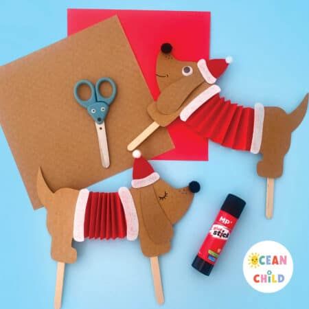 Christmas Animal Crafts, Pet Crafts Preschool, Dog Crafts For Kids, Foil Ornaments, Christmas Tree Yarn, Colorful Dog Art, Puppy Crafts, Assistant Teacher, Arts And Crafts Ideas