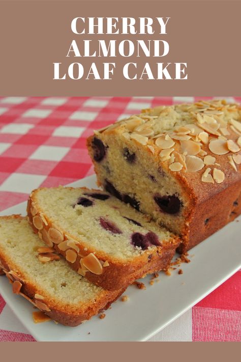 Cherry And Almond Loaf Cake, Cherry Loaf Cake Recipe, Cherry Madeira Cake Recipe, Cherry Almond Loaf, Cherry Almond Cake Recipe, Loaf Cake Flavours, Interesting Deserts, Cherry Loaf Recipe, Almond Loaf Cake