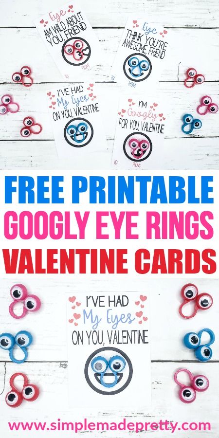 Googly eye Valentine, googly eye ring valentine, googly eye valentine cards, googly eye crafts, googly eye free printable, googly eye craft ideas, googly eye diy, free printable valentines, dollar store crafts, dollar store DIY, printables valentines, printable valentines day cards, free valentines printables, free printable valentine, valentine cards for kids, valentine cards DIY, printable Valentine's Day cards for kids, dollar store valentine crafts, dollar store valentines gifts via @SMPblog Kids Valentine Cards Diy, Dollar Store Valentines Gifts, Eye Valentines, Dollar Store Valentines, Valentine Cards Diy, Free Printable Valentine Cards, Googly Eye Crafts, Crafts Ideas For Adults, Kids Valentine Cards